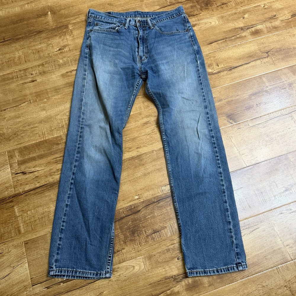 Levi's 505 Jeans Mens 34x32 (34x30) Blue Medium Wash Straight Leg Denim